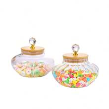 1pc Glass Seal Jar, Round Multipurpose Kitchen Storage Container, Reusable Flip Top Food Preserver For Candies, Grains, Snacks Kitchen Storage Jars