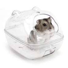 1 件“创新”仓鼠洗澡厕所组合 - 两用，防溅窝，适合小型宠物