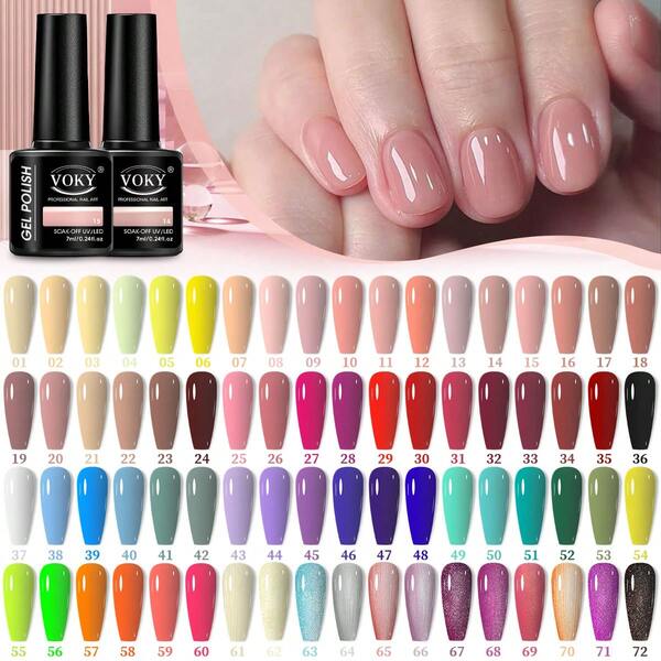 12-Piece Set Of 7ml Colored Gel Polishers, Popular Series Nail Polish, Smooth Texture Colored Manicure LED Soaking Manicure Semi-Permanent Shiny Top Coat Set