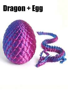 1 Pieza Huevo sorpresa de dragón impreso en 3D, huevo de dragón con dragón impreso en 3D, juguete de escritorio de dragón ejecutivo, rellenos decorativos para huevos de Pascua, regalos, decoración del hogar, juguetes antiestrés, juguetes sensoriales para adultos, Pascua, juguetes, juguetes antiestrés, juguetes sensoriales