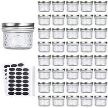 4oz Glass Jars With Lids Silver Mason Jars Ideal For Honey Jam Wedding Favor DIY Magnetic Mini  Jars For Kitchen Set Of 40 - 鑽石外觀 - 查看 1