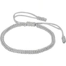 PATIKIL - Pulsera de cuerda trenzada hecha a mano, redonda, ajustable, para protección de oración, para mujeres, aniversario, regalo de joyería familiar - Blanco - Ver 9