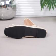 New Elegant Lightweight Women's Flats, Solid Color Preppy School Style Bowknot Mary Jane Shoes, Suitable For Office Wear In Spring, Summer And Autumn