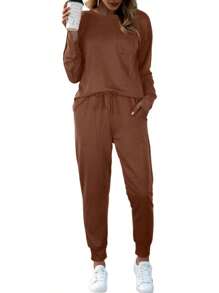 Lounge Sets For Women Two Piece Travel Outfits Sweatsuits 2 Piece Fashion 2025 Pajamas Fall Clothes For Women Halloween Christmas New Year