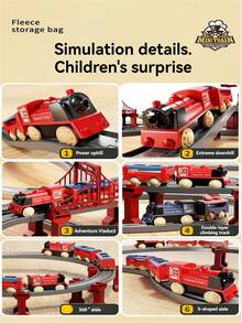 儿童益智趣味大型电动火车轨道车，电动高速火车模型带轨道，DIY拼图组装多种轨道形状，场景模拟防撞，男孩玩具礼物（配件颜色和款式随机） - 彩色 - 查看 7