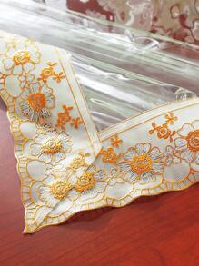Złoty, przezroczysty, wodoodporny obrus z tworzywa PVC z koronkową lamówką – elegancki i efektowny obrus na stół weselny, dekoracja kuchni i jadalni, świąteczne świętowanie, wielokrotnego użytku, niegniotący się (łatwy w czyszczeniu, dekoracja domu)/odporny na olej/składany i przenośny/dekoracja na przyjęcie urodzinowe