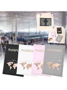 PU Map Passport Book, Passport Protection Case, Ticket Holder, Travel Document Storage Folder,PU Leather Passport Cover, Travel Wallet Case Organiser For Passport, Ticket, Boarding Pass, Business Card, Credit Card - Multicolor - View 4