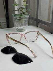 New Model Women's Eyeglass Frame / Glossy Side / Colorful Colors / WITH 2-In-1 FLANNEL CASE 65101 - 淺粉色 - 查看 6