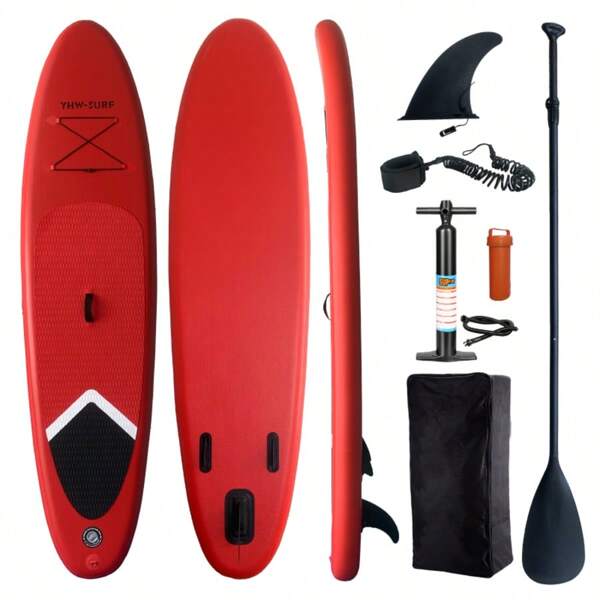 Opblaasbaar surfplank stand-up paddleboard - Draagbaar surfplank voor volwassenen, geschikt voor oceaan/meer, met pomp, peddel en draagtas - Reizen en vissen