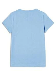 Thanksgiving Animal & Letter Print T-Shirt, Casual Short Sleeve Top For Spring & Summer, Women's Clothing - Blue - View 2