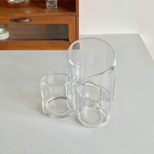 Acrylic Dustproof Makeup Brush Holder, Multi-Functional Divided Organizer For Eyebrow Pencil, Lipstick, Vanity Table Top Storage Rack, Student Dorm Portable Storage Box, Luxury Cosmetic Display Shelf - Clear - View 7