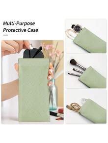 MIYIN 1 Piece Soft PU Double Glasses Case Sunglasses Pouch Holder Organizer Storage For Daily- Portable Squeeze Top Leather Glasses Case Minimalist Solid Color Argyle Anti-Scratch Glasses Storage Bag Eyewear Accessories Sunglasses, Sunglasses, Reading Glasses, Myopia Glasses, Astigmatism Glasses Storage Bag For Men And Women Back To School School Bag Travel Essentials Travel Organizer For Beach Summer Vacation Travel Accessories Travel Bag Vacation Holiday School Stuff Sunglasses Women