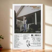 Póster de arte en lienzo con portada del álbum "One Thing At A Time" del cantante de música country Morgan Wallen. Impresión de arte de pared moderna para decoración del hogar y dormitorio.