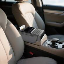 1 件汽车扶手箱延长器，带双杯架、储物盒和纸巾盒，4 合 1 多功能汽车收纳盒（附带 1 包纸巾） - 均碼 - 查看 5