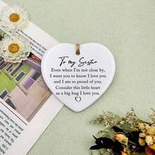 1 szt./5 szt. Uścisk dla wyjątkowej siostry, ceramiczny prezent przyjaźni, potraktuj to małe serduszko jak wielki uścisk, ceramiczna ozdoba, tabliczka/znak w kształcie serca