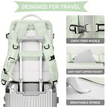 43x30x20cm Large Capacity Multifunctional Backpack, With Shoe Compartment, Dry And Wet Separation, Computer Compartment, USB Charging, Versatile Energy Five Colors, Travel Essential, Convenient Waterproof Large Capacity Backpack, Multifunctional Storage, Suitable For Commuting And Travel, Essential Large Capacity Backpack, Business Trips, Commuting, Travel Easy Storage, Simple And Stylish, Suitable For Short And Long Distance Travel, Vacation, Going Abroad, Visiting Relatives, Sports, Outdoor, Meet Your Travel Needs - Green - View 6