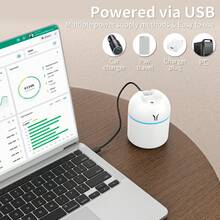Portable Small Humidifier, USB Personal Desktop Humidifier For Car, Office Room, Bedroom, Auto Shut-Off, 2 Mist Modes, Super Quiet(220ml, White) - White - View 3