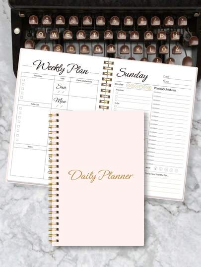 Trees 每周计划笔记本无日期每日计划日程螺旋目标计划器带习惯追踪功能，适合女性