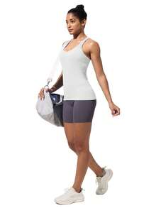 Workout Tank Tops For Women With Built In Bra, Seamless V Neck Tops Fitness Workout Yoga Shirts - trắng - Xem 7