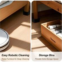 4 Pack Furniture Risers, Adjustable Bed Risers Heavy Duty Stackable Bed Raisers Table Desk Couch Chair Sofa Cabinet Bed Lift Height 1 (4, Black-2)