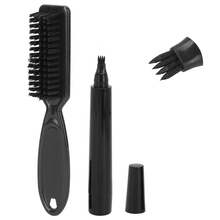 Lápiz de barba impermeable, resistente al sudor, para bigote, con cepillo de limpieza de larga duración, kit de relleno, impermeable, de cobertura duradera y acabado natural para barba, bigote y cejas, micropunta para una aplicación suave, cepillo de cerdas incluido, accesorios de barbería - 1 - Ver 6