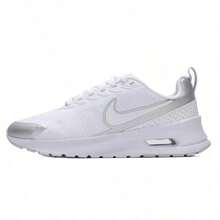 Nike Air Max Nuaxis 女式运动鞋 Cusal Campus 鞋休闲软底系带低帮皮革运动舒适防滑户外运动鞋 HF1233-101 - 白色/純鉑金/金屬色 - 查看 6