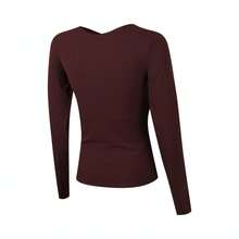 Nike Áo thun nữ AS W NK ZENVY DF LS TOP NV tay dài dệt kim cổ tròn - Đỏ - Xem 2