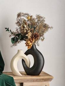 2 pezzi Set di vasi decorativi con ghirlanda floreale moderna, stile minimalista bianco creativo, adatti per soggiorno, ingresso, libreria, mensola del camino, decorazione centrale - Multicolore - Visualizzare 5