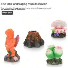 1PC Fish Tank Landscaping Simulation Volcano Aquarium Accessories Rockery Aerator For Aquarium Pump Bubble Stone Oxygen - Multicolor - View 6