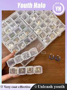 Detachable Jewelry Storage Box, 4/28/56 Slots With Lid, Small Items Organizer Box, Foldable Closure, Suitable For Diamond Painting, Tools And Nail Supplies, Transparent Jewelry Display Box, Detachable Multi-Function Jewelry Organizer Box, Suitable For Rings, Earrings, Nails, Anti-Oxidation Gift For Mom, Gift For Women And Girls, Christmas Gift, Thanksgiving Gift, New Year Gift, Jewellery Box, Pouch, Makeup Brush Holder, Brush Holder, Perfume Organiser, Pouch Bag, Gifts Christmas Gifts, Gift Ideas For Women - Clear - View 5