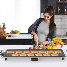 35'' Extra Large Electric Griddle W/ Adjustable Temperature Thermostats Drip Tray - Xem 3