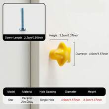 1pc Solid Ceramic Cartoon Cute Macaron Color Cabinet Drawer Wardrobe Knob Handle