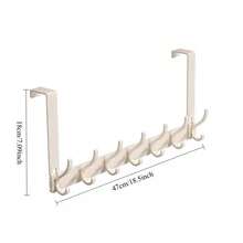 1个/6钩/7钩免打孔太空铝强力粘钩，适用于门廊、入户门、衣帽间、墙壁、衣柜 - 单钩设计，超牢固可移除粘胶，轻巧耐用，易于安装，时尚家居收纳好帮手，多功能悬挂方案，可用于悬挂外套、包包、帽子、钥匙、领带、配饰等，现代室内设计的优质节省空间配件 - 彩色 - 查看 8