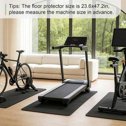 Trintion Treadmill Mat, Exercise Equipment Mat, Heavy-Duty Protective Floor Mat For Under Stationary Bike, Spin Bike, Non-Slip, Noise Reduction (120x60cm)