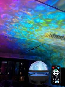 1pc Aurora LED Atmosphere Projection Light RGB Remote Control, Galaxy Star Projector, Bedroom Night Light Projector, Star Projector, Adult Room Decoration, Home Cinema, Ceiling, Gift Decoration, Wedding Decoration, Magical Projection Light Gift - Multi-color light - View 12