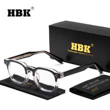 Gafas transparentes para hombre HBK con marco de TR y lentes de ABS, de estilo ovalado, casual, simple y vintage. Monturas de gafas de moda para uso al aire libre, viajes, fotos, deporte y óptica, tanto para hombres como para mujeres. - K39944 - Ver 24