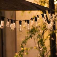 1 peça Luz de Corda Solar Retrô à Prova d'Água com 8 Funções e Lâmpadas LED para Acampamento, Pátio, Jardim, Festa de Festival (4,5m/10 Luzes) Decoração de Outono, Decoração de Casa, Decoração para Exteriores
