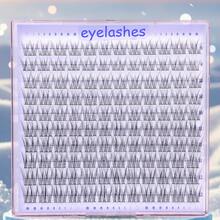 120 Stück D-Curl natürlich aussehende Kunstwimpern, DIY Wimpernverlängerung, Verwischte 3D Katzenaugen Wimpernbüschel, C/D-Curl Einzelwimpern, Verwischtes Wimpernset, natürliche Wimpern