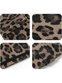 1pc RFID Anti Demagnetization Leopard Print Passport Clip, With Elastic Band To Tie The Passport Book. Multi Slot Airline Ticket Jacket. Convenient And Practical, Sturdy And Durable, ID Storage Bag. Home And Daily Necessities - Multicolor - View 6