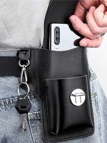 High-Quality PU Waist Bag - Secure Phone & Essentials Storage - Sleek Design For Travel - Adjustable Strap For Comfort - Men's Gift