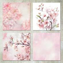 36 Sheets 6inch Pink Butterfly & Flower Background Scrapbooking Paper, Suitable For Bullet Journal, Collage, Greeting Cards, Scrapbooks And Crafts