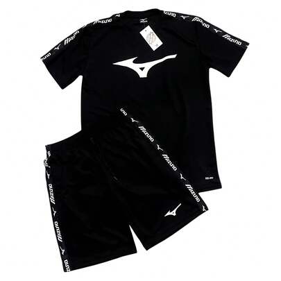 Conjunto Dry-Fit Camisa + Short Dryfit Masculino Academia e Treino Camisa Musculação Short Corrida Fitness