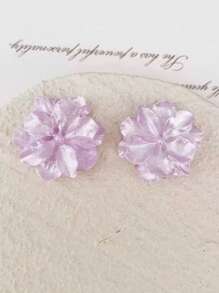 2 件时尚优雅简约白色花朵耳钉 - 白色花朵 - 查看 8