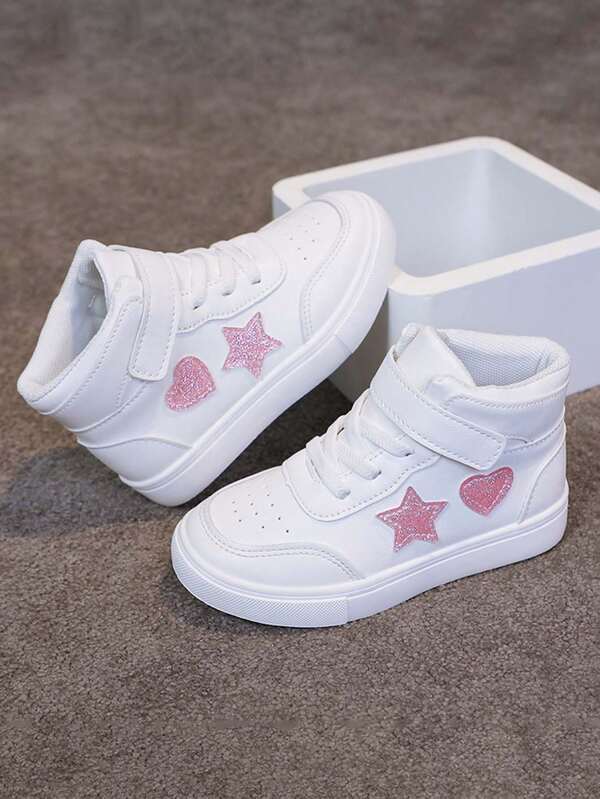 1 Par de Tênis Cano Alto Unissex Novos, Sapatos Casuais Antiderrapantes e Resistentes ao Desgaste, Sapatos de Lona Versáteis e da Moda para Crianças, Adequados para Todas as Estações