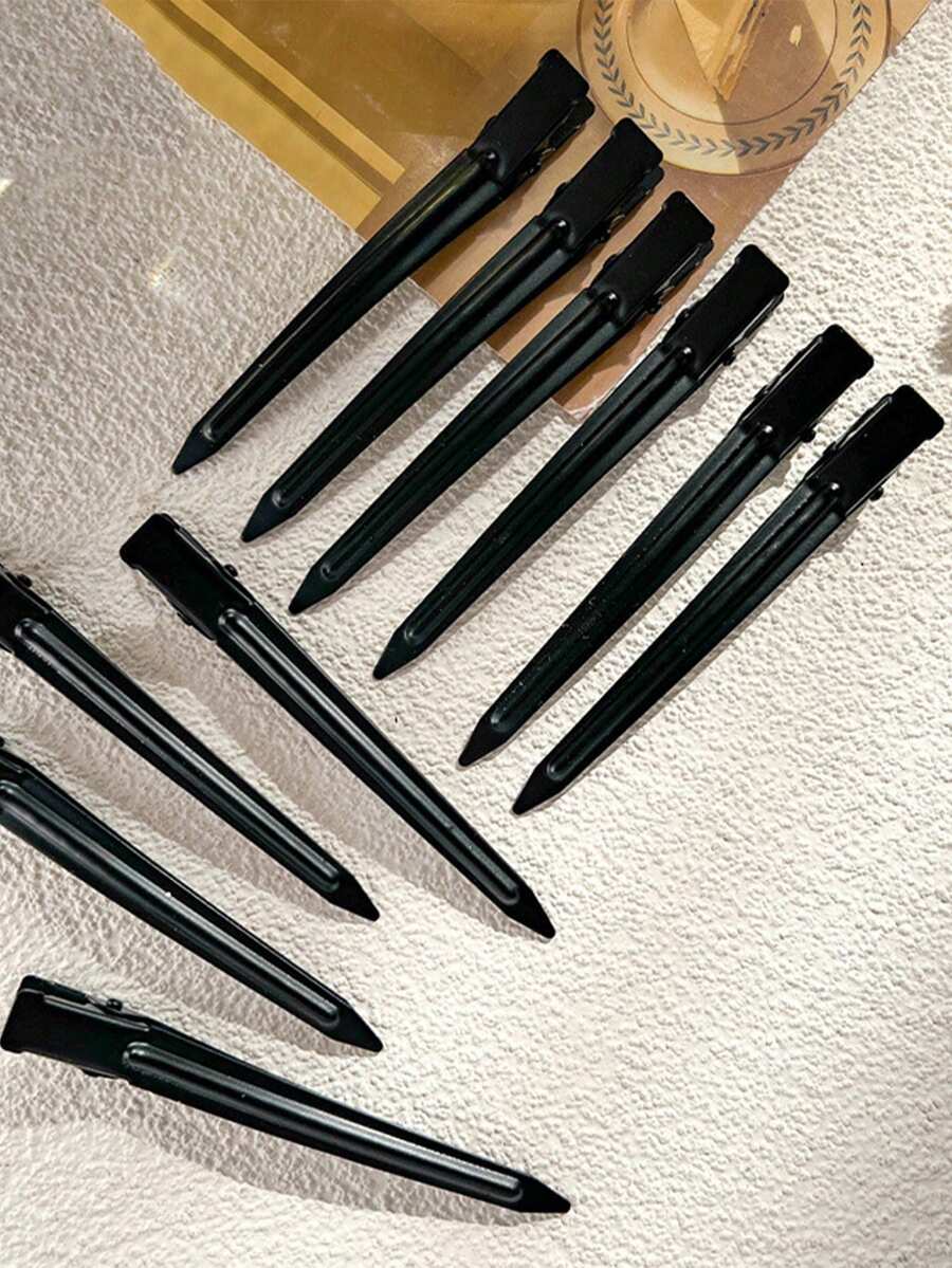 10pcs/5pcs Women's Fashionable, Simple, Street Casual And Convenient Y2K Style 3.54in Alloy Black Hollow Hair Clip Suitable For Women's Daily Decoration, Hair Salon Styling, Commuting Wear, Clip Hair Clip, Alligator Hair Clip Hair Accessory Headwear, Claw Clips, Hair Claws, Clips For Hair, Hair Slide, Hair Barrettes