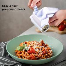 VIAJELUZ Trituradora de queso de plástico giratorio, rallador manual para queso y alimentos, accesorio de cocina eficiente y fácil de usar, material antideslizante, ideal para preparar recetas variadas, limpieza rápida - Blanco - Ver 8