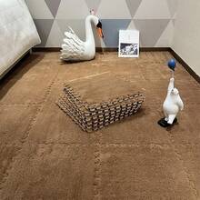 15pcs Interlocking Carpet Tiles, Bedroom Bedside Long Plush EVA Foam Puzzle Mat, Home Living Room Large Area Block Floor Rug Set - High Pile