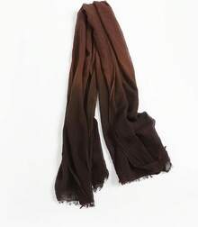 Lightweight Summer Scarf Light Shawl Wrap Linen Feel Scarves For Men And Women - 棉棕色漸層色 - 查看 2