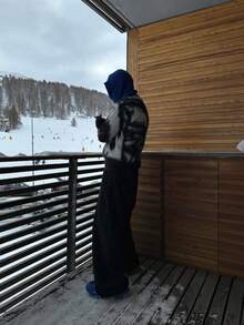 Áo len nam Manchic phong cách retro thường ngày, thời trang đường phố, chất liệu lông xù kẻ sọc không đều, phối màu tương phản, dáng rộng, thích hợp cho Giáng sinh, Năm mới, tay dài. - màu đen - Xem 7