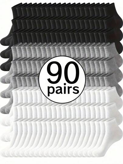 150/100/90/60/50/30/20/15/10/6/5/3/1 Pair Classic Black, White, Gray Women's Crew Sports Leg Warmers, Comfortable Casual Leg Warmers For Leisure, Home, Outdoor Sports, Suitable For Men And Women, Soft Mid-Calf Leg Warmers For Daily Life, Winter Leg Warmers Set - Comfortable And Soft Winter Leg Warmers Christmas Gift For Mom, Dad, Unisex, Suitable For Cold Weather, Long Leg Warmers, Winter Leg Warmers, Suitable For All Year Round | Multiple Colors Available